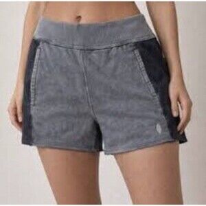 Free People Fp Movement High Waist Pull On Pockets Knit Shorts Washed Black Sm